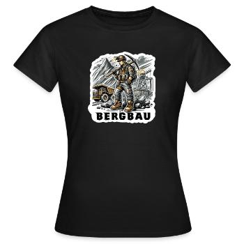 Travail acharné dans l’exploitation minière - T-shirt Femme - noir - Devant - AI Model Female 172 dark (172cm)