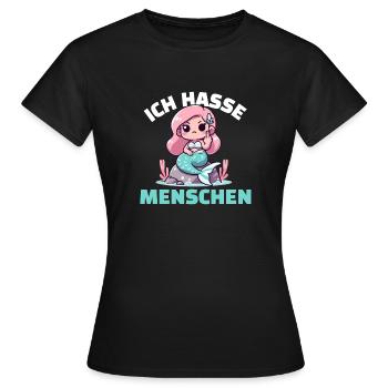 Sirène effrontée avec un message cynique - T-shirt Femme - noir - Devant - AI Model Female 172 dark (172cm)