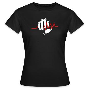 Poing serré avec ligne d’impulsion - T-shirt Femme - noir - Devant - AI Model Female 172 dark (172cm)