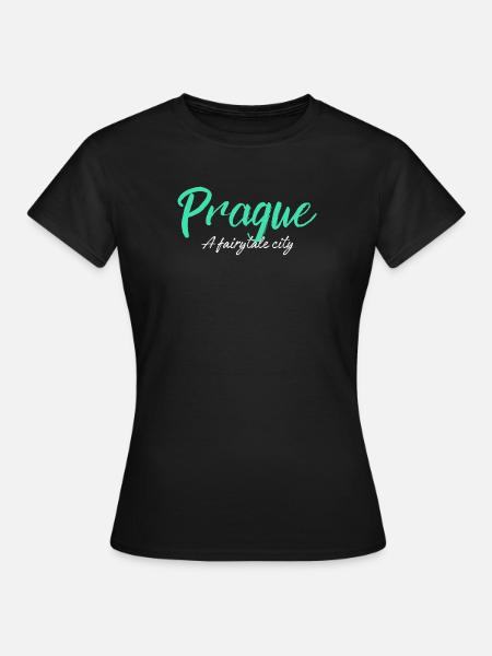 Prager Märchenstadt - Frauen T-Shirt - Schwarz