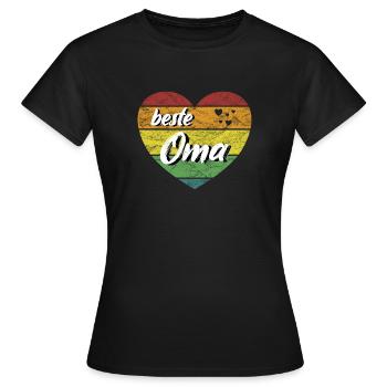 beste Oma Geschenk Lieblingsoma Herz retro vintage - Frauen T-Shirt - Schwarz - Vorne - AI Model Female 172 dark (172cm)