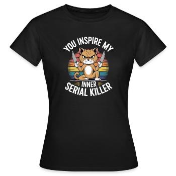 Tu inspires le tueur en série qui sommeille en moi - T-shirt Femme - noir - Devant - AI Model Female 172 dark (172cm)
