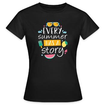 Jeder Sommer hat eine Geschichte - Frauen T-Shirt - Schwarz - Vorne - AI Model Female 172 dark (172cm)