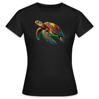Tortue marine - T-shirt Femme - noir - Devant - AI Model Female 172 dark (172cm)