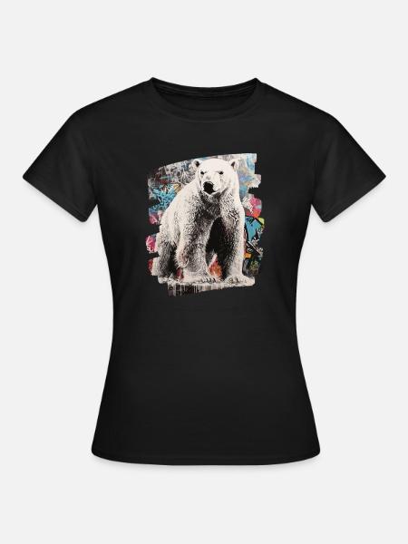 Eisbär Graffiti Sprayer - Frauen T-Shirt - Schwarz