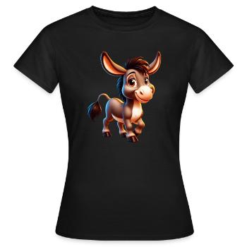 Esel-Maultier - Frauen T-Shirt - Schwarz - Vorne - AI Model Female 172 dark (172cm)