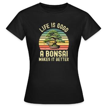 Bonsaï - T-shirt Femme - noir - Devant - AI Model Female 172 dark (172cm)