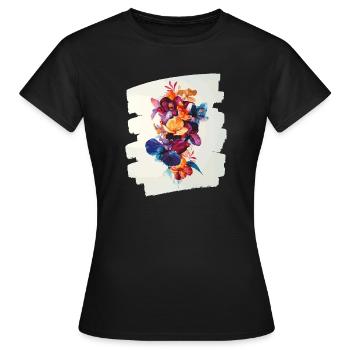 Printemps Printemps Début Fleur Fleurs - T-shirt Femme - noir - Devant - AI Model Female 172 dark (172cm)