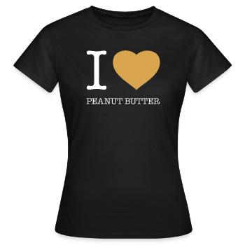 J’ADORE LE BEURRE DE CACAHUÈTE - T-shirt Femme - noir - Devant - AI Model Female 172 dark (172cm)