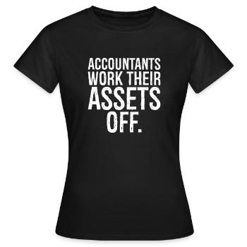 Les comptables se débarrassent de leurs actifs - T-shirt Femme - noir - Devant - AI Model Female 172 dark (172cm)