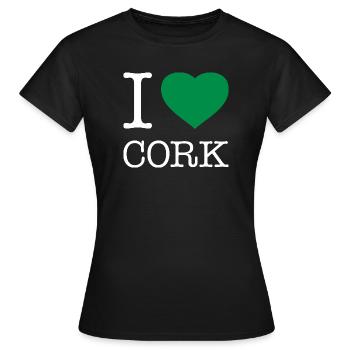 I LOVE CORK - Women's T-Shirt - black - Front - AI Model Female 172 dark (172cm)