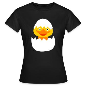 poussin mignon Pâques mignon enfants oeuf oeuf de Pâques jaune - T-shirt Femme - noir - Devant - AI Model Female 172 dark (172cm)