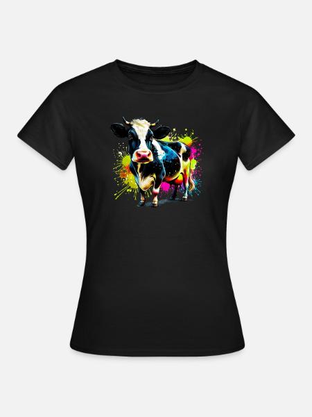 Kuh - Frauen T-Shirt - Schwarz