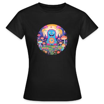 süsses und lustiges knuddel-kuschel monster kinder - Frauen T-Shirt - Schwarz - Vorne - AI Model Female 172 dark (172cm)