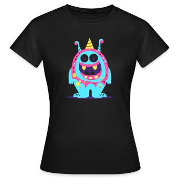süsses und lustiges knuddel-kuschel monster kinder - Frauen T-Shirt - Schwarz - Vorne - AI Model Female 172 dark (172cm)
