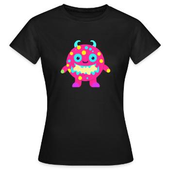 süsses und lustiges knuddel-kuschel monster kinder - Frauen T-Shirt - Schwarz - Vorne - AI Model Female 172 dark (172cm)