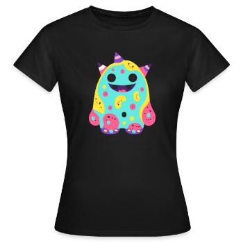 süsses und lustiges knuddel-kuschel monster kinder - Frauen T-Shirt - Schwarz - Vorne - AI Model Female 172 dark (172cm)