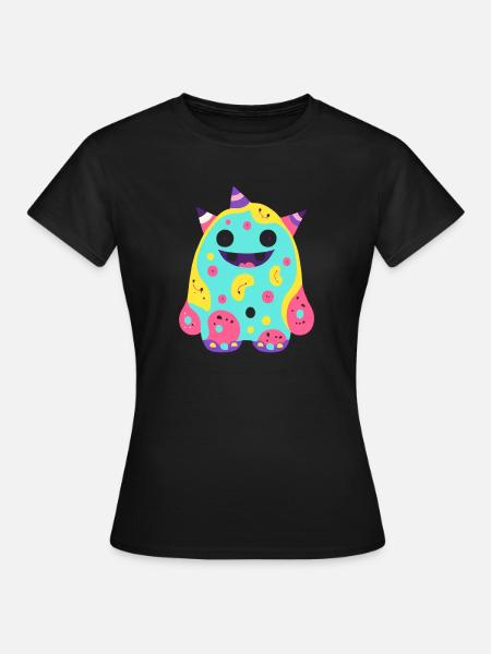 Cute and funny cuddle monster kids - Women's T-Shirt - black