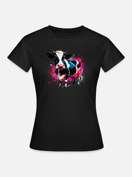 Kuh - Frauen T-Shirt - Schwarz