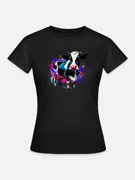 Kuh - Frauen T-Shirt - Schwarz
