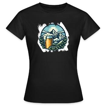 Mountaineering and beer enjoyment - Women's T-Shirt - black - Front - AI Model Female 172 dark (172cm)