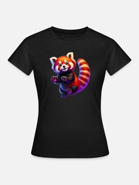 Kleiner Panda - Frauen T-Shirt - Schwarz