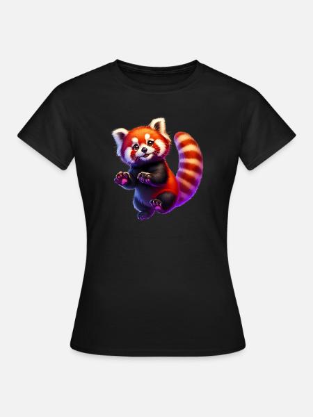 Kleiner Panda - Frauen T-Shirt - Schwarz