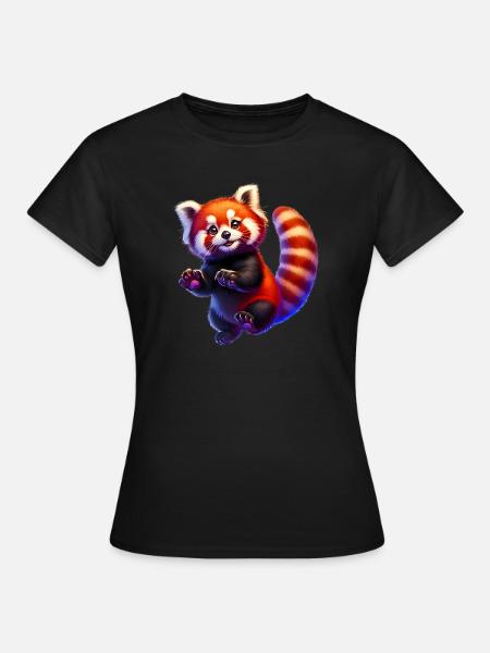 Kleiner Panda - Frauen T-Shirt - Schwarz