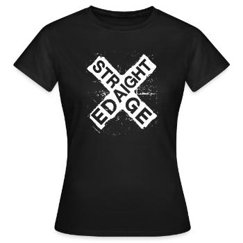 Straight Edge Schriftzug für Straight Edger Life - Frauen T-Shirt - Schwarz - Vorne - AI Model Female 172 dark (172cm)