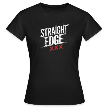 Straight Edge Schriftzug für Straight Edger Life - Frauen T-Shirt - Schwarz - Vorne - AI Model Female 172 dark (172cm)