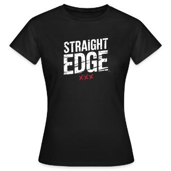Straight Edge Schriftzug für Straight Edger Life - Frauen T-Shirt - Schwarz - Vorne - AI Model Female 172 dark (172cm)