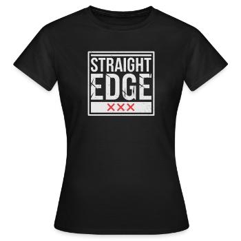 Straight Edge Schriftzug für Straight Edger Life - Frauen T-Shirt - Schwarz - Vorne - AI Model Female 172 dark (172cm)