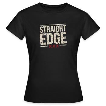 Straight Edge Schriftzug für Straight Edger Life - Frauen T-Shirt - Schwarz - Vorne - AI Model Female 172 dark (172cm)