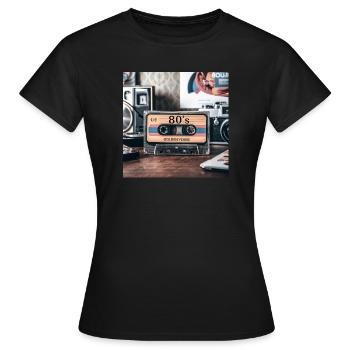 Années 80 - T-shirt Femme - noir - Devant - AI Model Female 172 dark (172cm)
