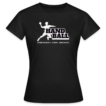 Handball Kraft und Tempo - Frauen T-Shirt - Schwarz - Vorne - AI Model Female 172 dark (172cm)