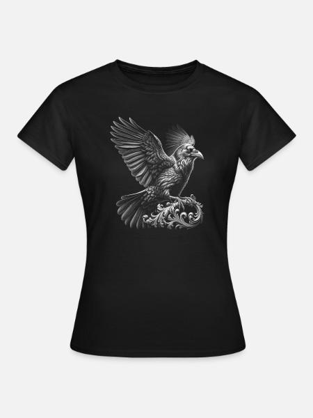 Zwarte Raaf in realistische stijl - Vrouwen T-shirt - zwart