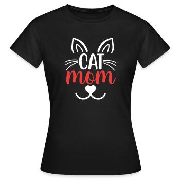 Maman chat - T-shirt Femme - noir - Devant - AI Model Female 172 dark (172cm)