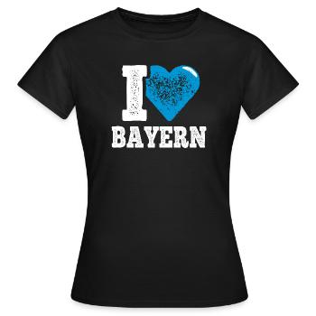 I Love Freistaat Bayern - Frauen T-Shirt - Schwarz - Vorne - AI Model Female 172 dark (172cm)