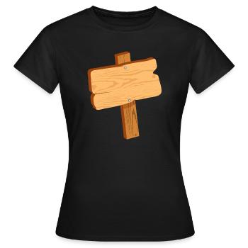 Panneau rustique en aspect bois sans texte - T-shirt Femme - noir - Devant - AI Model Female 172 dark (172cm)