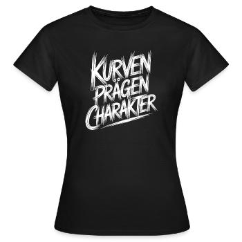 Courbes forme caractère - T-shirt Femme - noir - Devant - AI Model Female 172 dark (172cm)