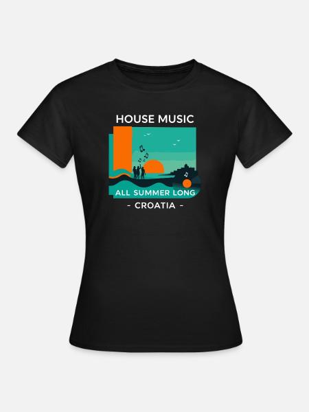 Kroatien House Musik - Dame-T-shirt - sort