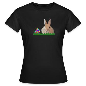 Olli Osterhase - Frauen T-Shirt - Schwarz - Vorne - AI Model Female 172 dark (172cm)