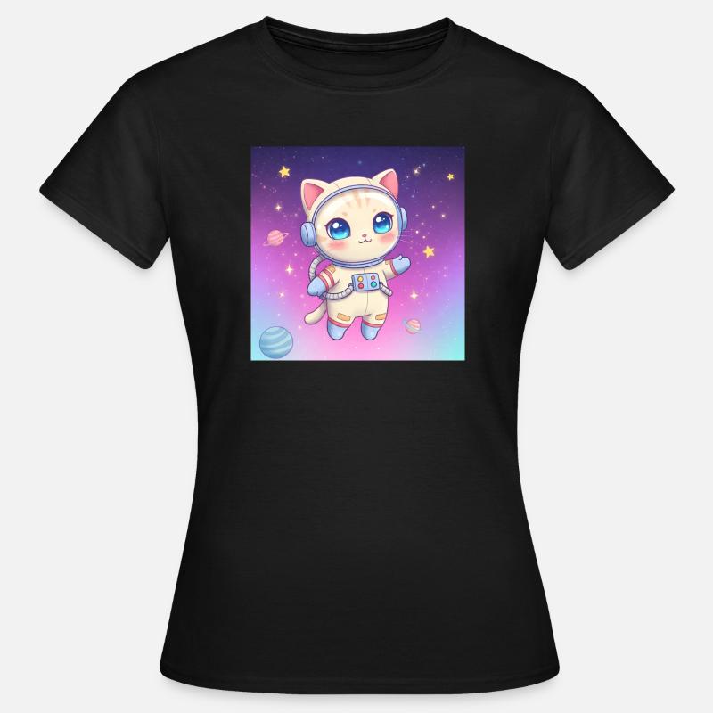 Astronaut kitten - Women's T-Shirt - black