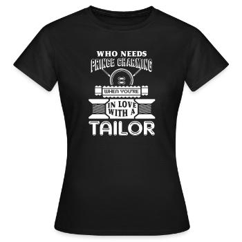 Tailor In Love With A Tailor - Women's T-Shirt - black - Front - AI Model Female 172 dark (172cm)