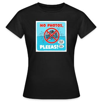 Pas de photos dans la piscine ! Photo : Panneau d’interdiction - T-shirt Femme - noir - Devant - AI Model Female 172 dark (172cm)