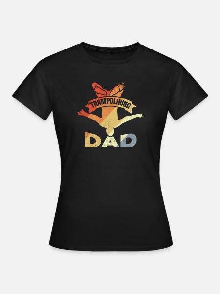 Lustiger Trampolin Vater - Frauen T-Shirt - Schwarz