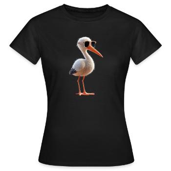 Stork Lover White Stork Giant Stork Storks Storks - Women's T-Shirt - black - Front - AI Model Female 172 dark (172cm)