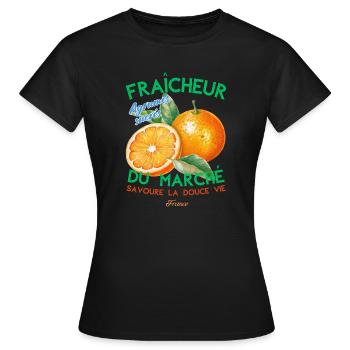 Fraicheur du marché - T-shirt Femme - noir - Devant - AI Model Female 172 dark (172cm)