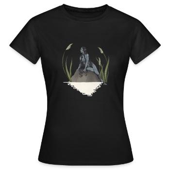 Nymphe dans un étang - T-shirt Femme - noir - Devant - AI Model Female 172 dark (172cm)