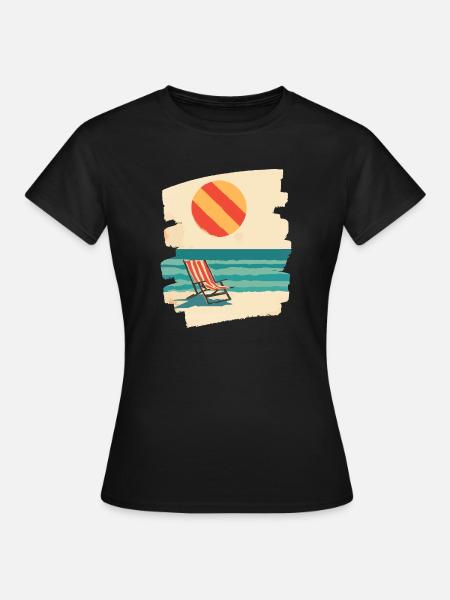 Sommer Sonne Strand - Frauen T-Shirt - Schwarz